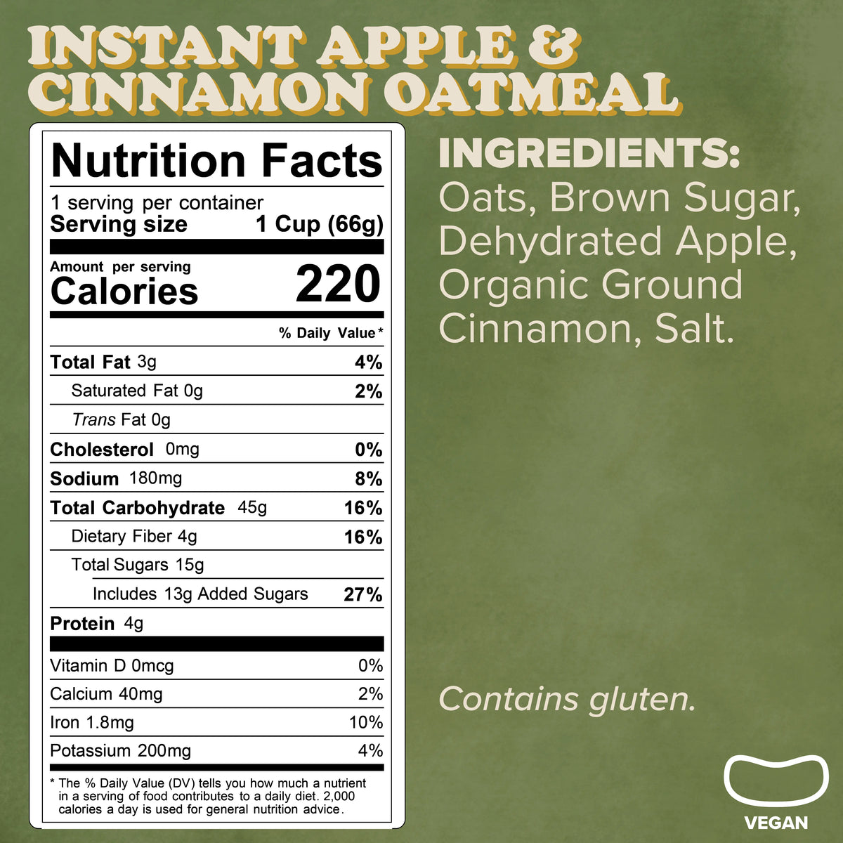 Instant Apple & Cinnamon Oatmeal