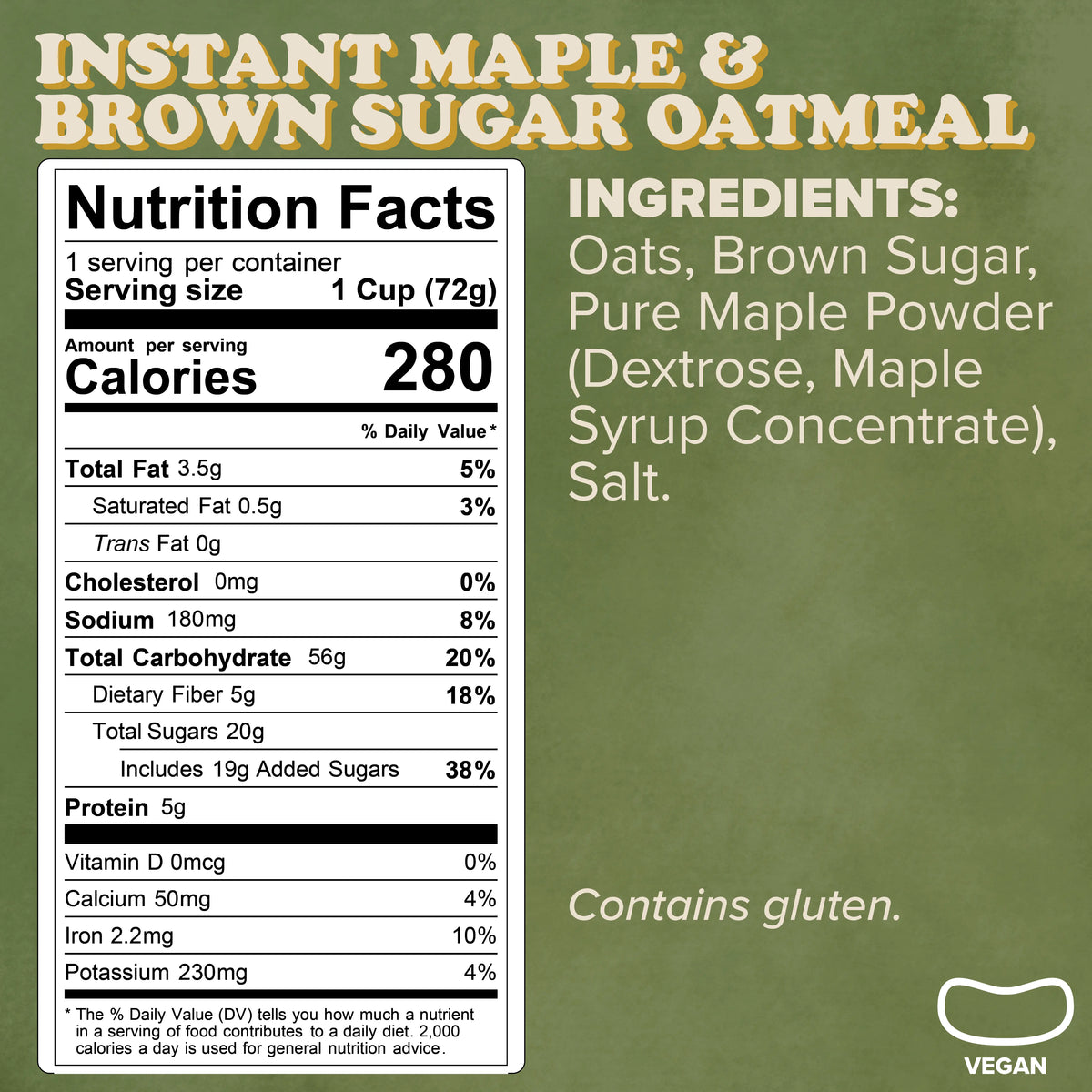 Instant Maple & Brown Sugar Oatmeal
