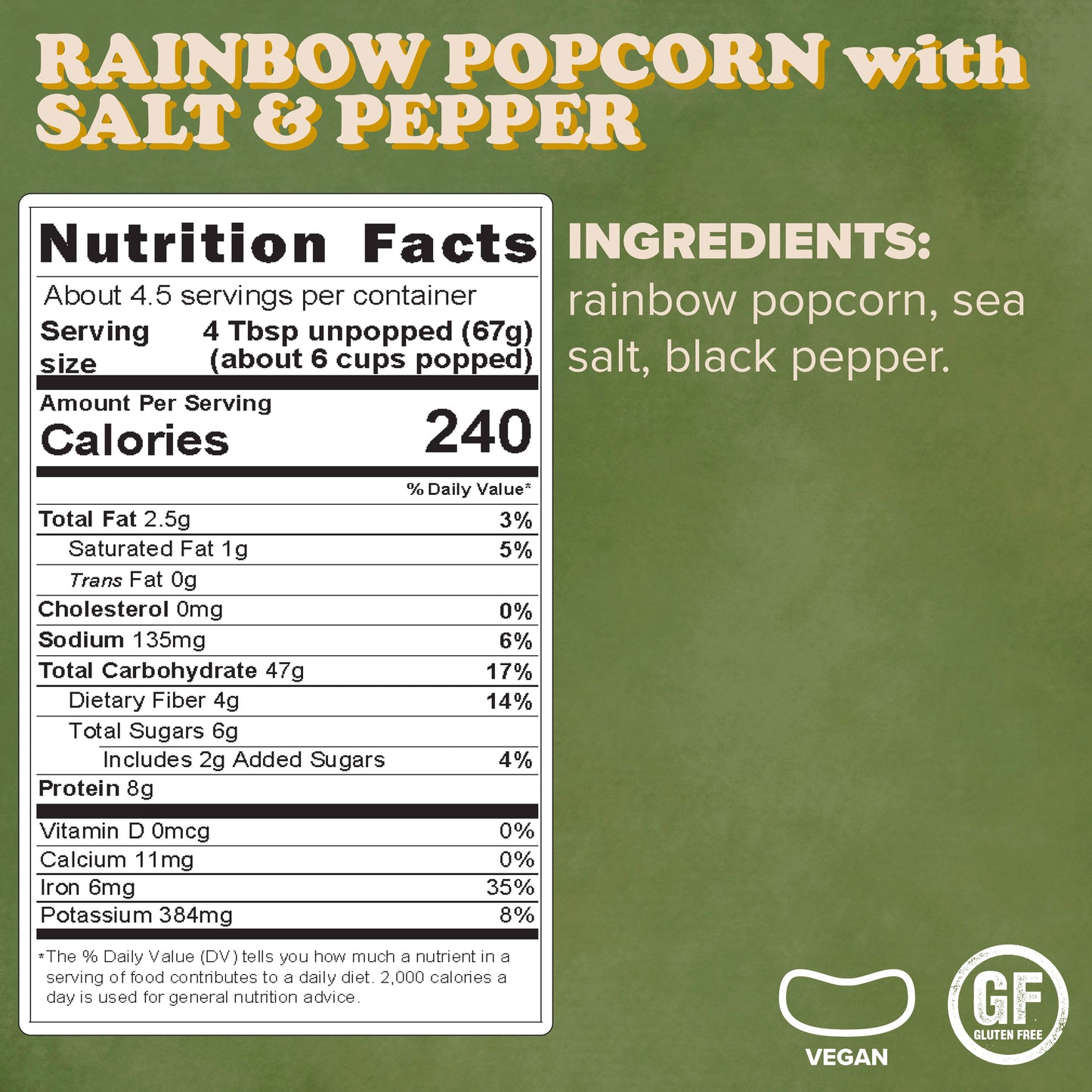 Rainbow Popcorn with Salt and Pepper