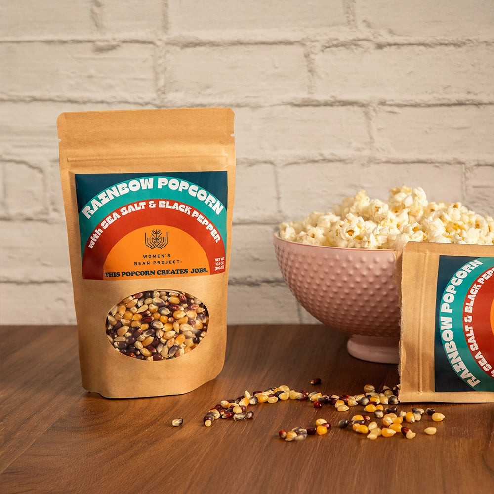 Rainbow Popcorn with Salt and Pepper